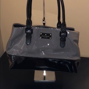 GUC Kate spade bag gray and black patent leather